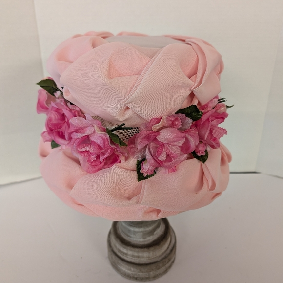 Vintage Hat Pink Flowes Roses For Easter Sunday. - Picture 3 of 6